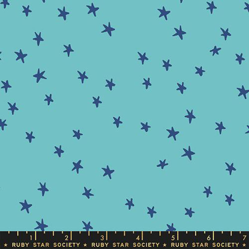 Starry 108" Quilt Back By Alexia Marcelle Abegg Of Ruby Star Society For Moda - Turquoise