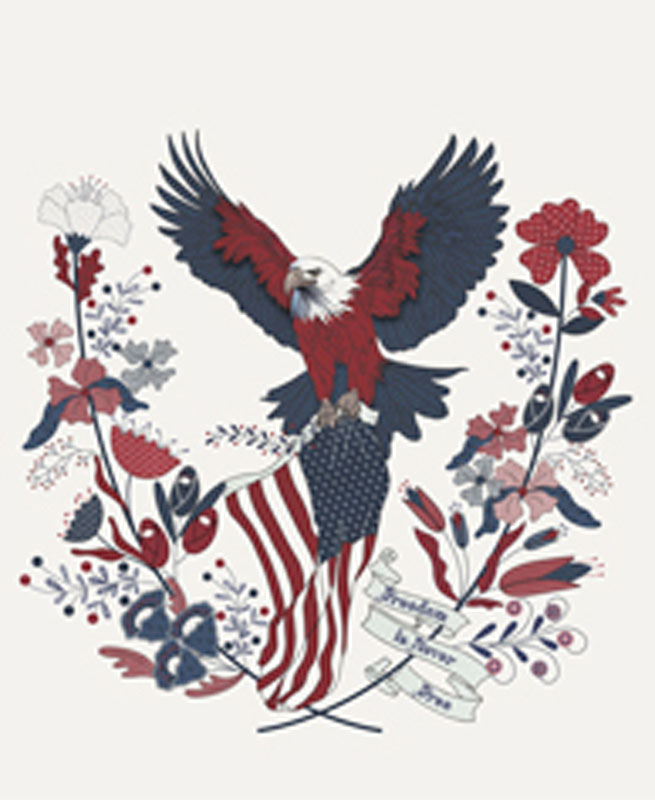 American Gatherings Iii By Primitive Gatherings For Moda - 34" X 45" Panel - Cloud