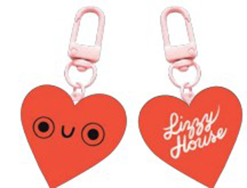 Zipper Gltr Charm Happy Heart By Lizzy House - Multiple Of 6