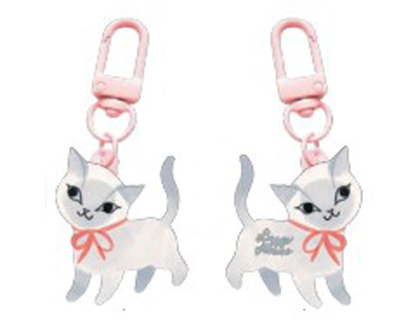Zipper Gltr Charm Sweet Kitten By Lizzy House - Multiple Of 6