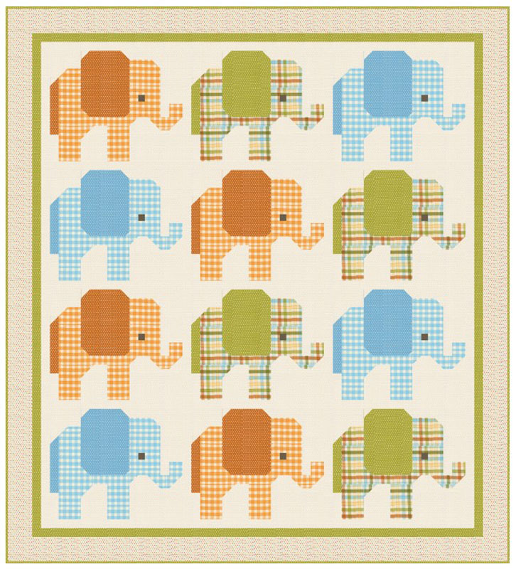 Elephant Friends Pattern By Stacy Iest Hsu For For Moda - Minimum Of 3