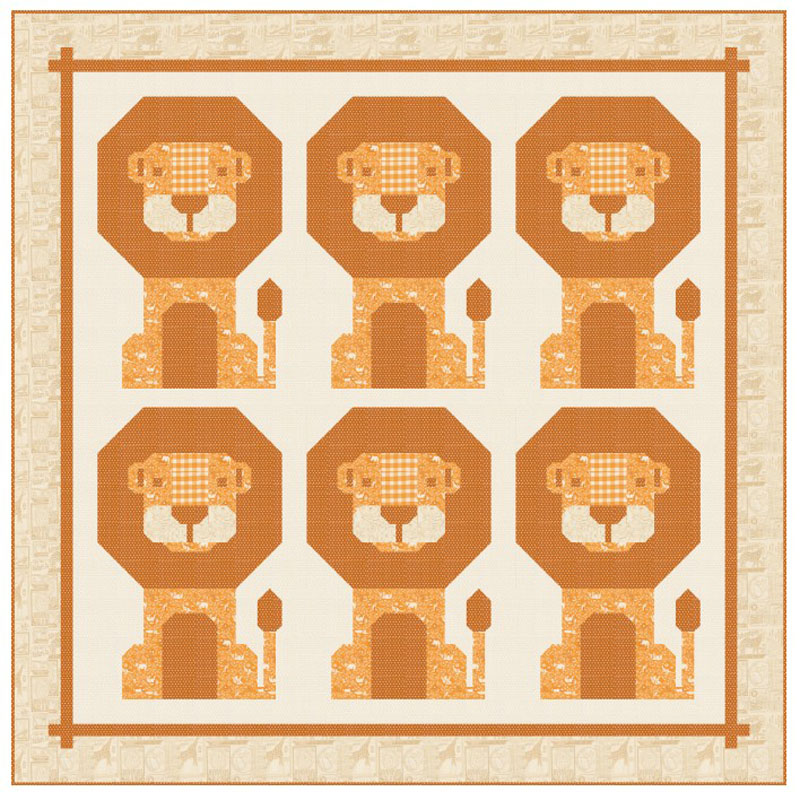 Mighty Lion Pattern By Stacy Iest Hsu For For Moda - Minimum Of 3