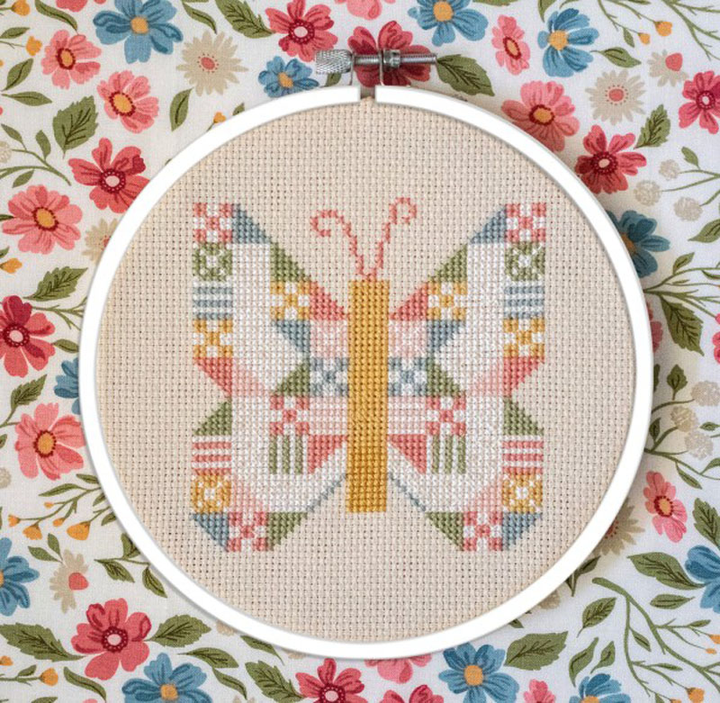 Butterfly Patch Cross Stitch Pattern By Lella Boutique For Moda - Minimum Of 3
