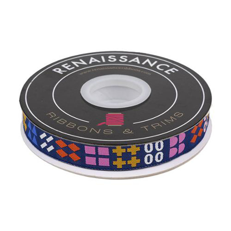 Ribbon Shapely In Navy 5/8" 13.7 Mtr Sp 16mm Col 2 By Rashida Coleman-Hale For Moda - Dark Blue
