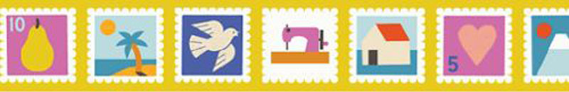 Ribbon Postage 1 1/2" 13.7 Mtr Sp 38mm Col 1 By Rashida Coleman-Hale For Moda