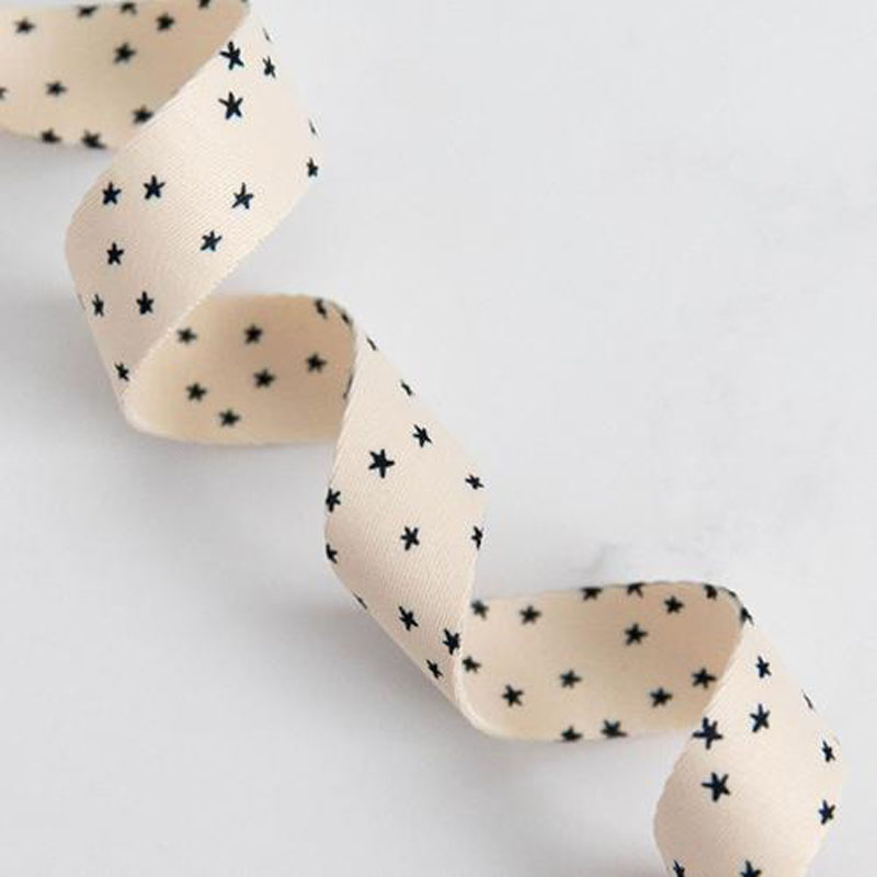 Webbing Mini Starry In Black 1" Wide 22.86 Mtr By Alexia Marcelle Abegg For Moda
