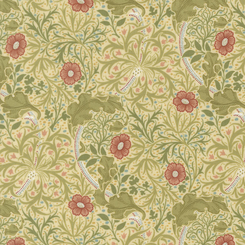 Morris Muse By Barbara Brackman For Moda - Parchment