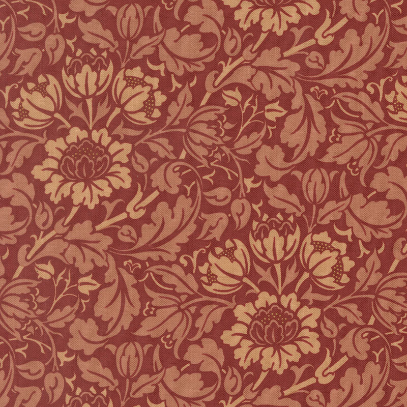 Morris Muse By Barbara Brackman For Moda - Russet