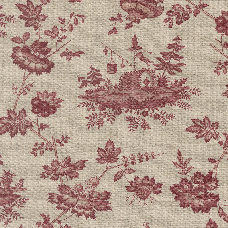 Fleur De Paris By French General For Moda - Mochi Linen 70% Cotton 30% Linen - Pearl Garance