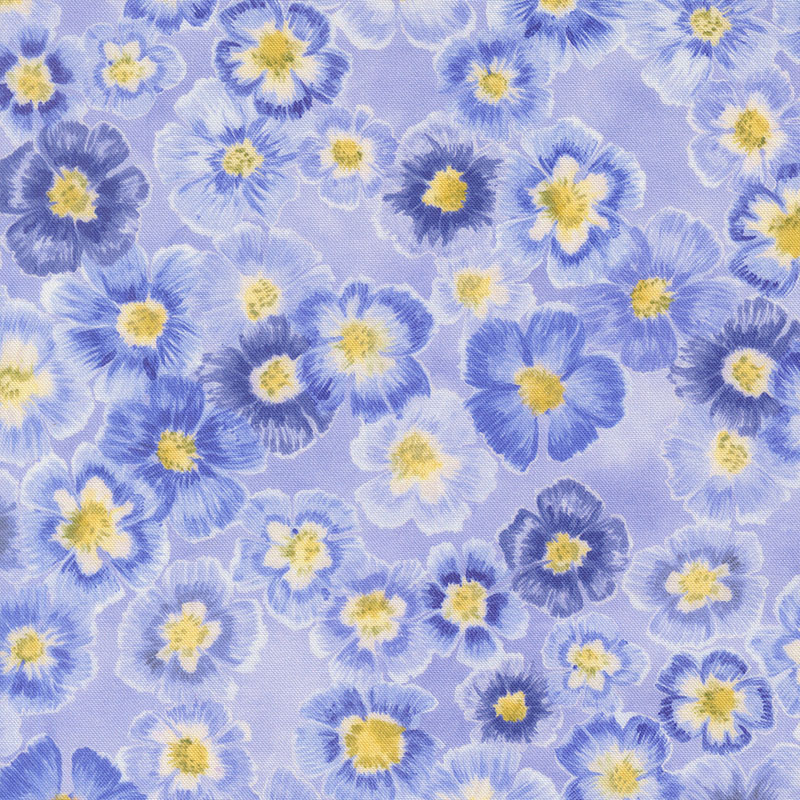Delphinium By Janet Clare For Moda - Bluebell
