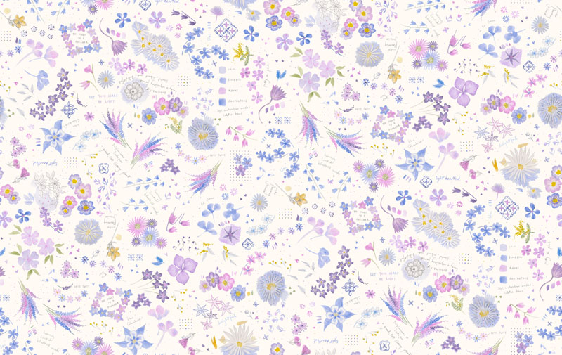 Delphinium By Janet Clare For Moda - Snowdrop