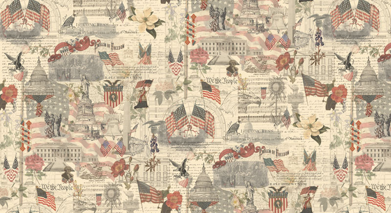 3 Sisters Favorites Collage Patriotic By 3 Sisters For Moda - Porcelan