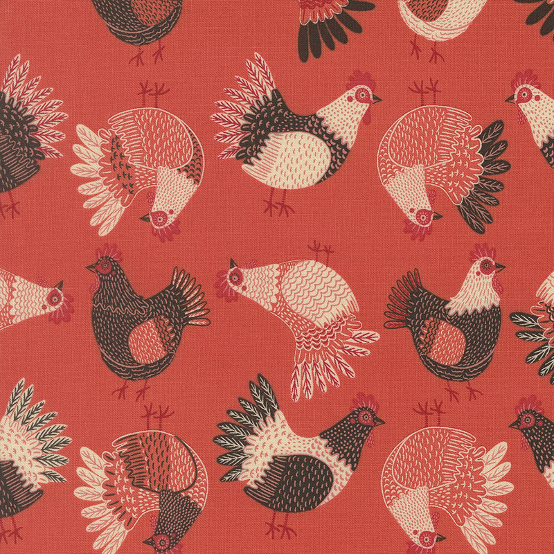 The Henhouse By Gingiber For Moda - Tomato