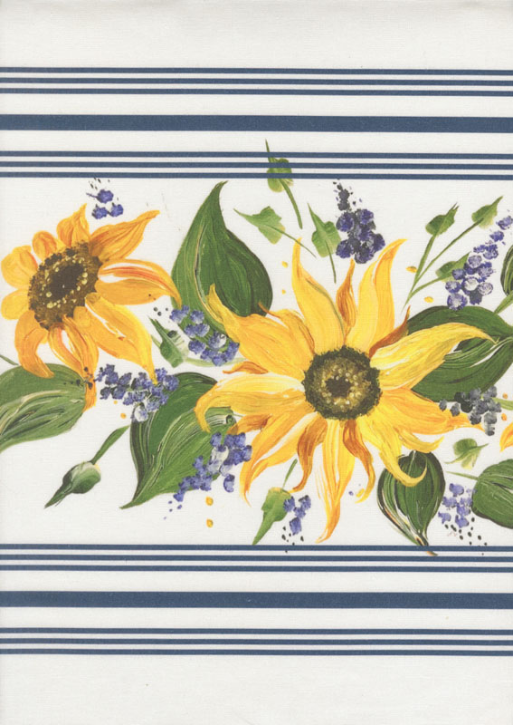 Summer Solstice 18" Towelling By Pieces To Treasure For Moda - White Sunflower