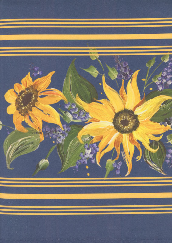 Summer Solstice 18" Towelling By Pieces To Treasure For Moda - Nautical Blue Sunflower