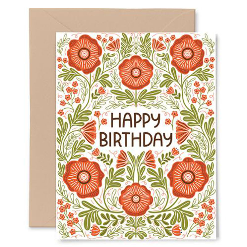 Birthday Card Poppy By Gingiber For Moda - Minimum Of 6