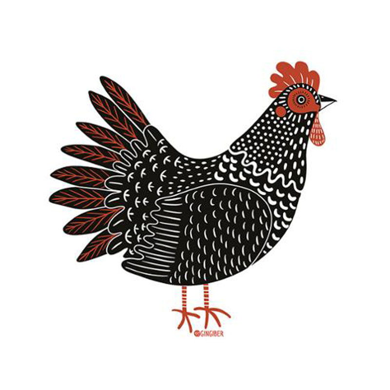 Sticker Chicken By Gingiber For Moda - Minimum Of 6