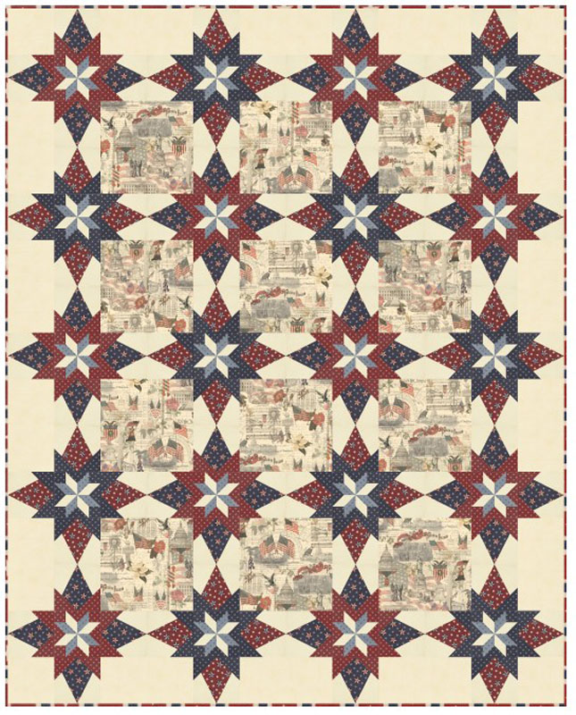 3 Sisters Favorites Collages Patriotic - Noel Kit By 3 Sisters For Moda