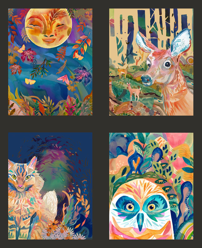Northern Brights By Amarilys Henderson For Moda - 36" X 45" Pane - Digital Print - Night Sky
