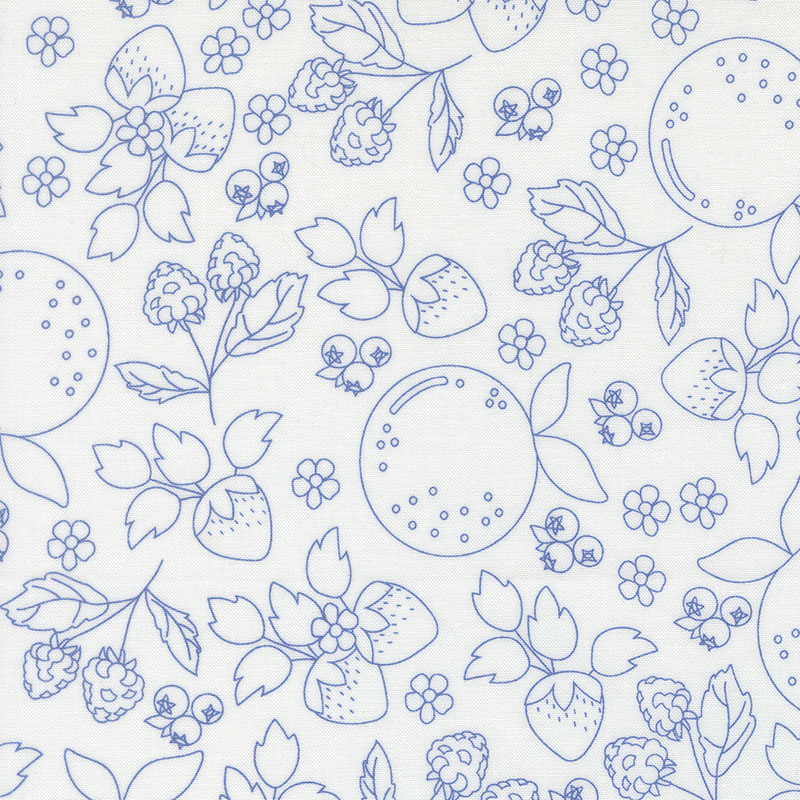 Fruit Salad By Corey Yoder For Moda - Off White Cobalt