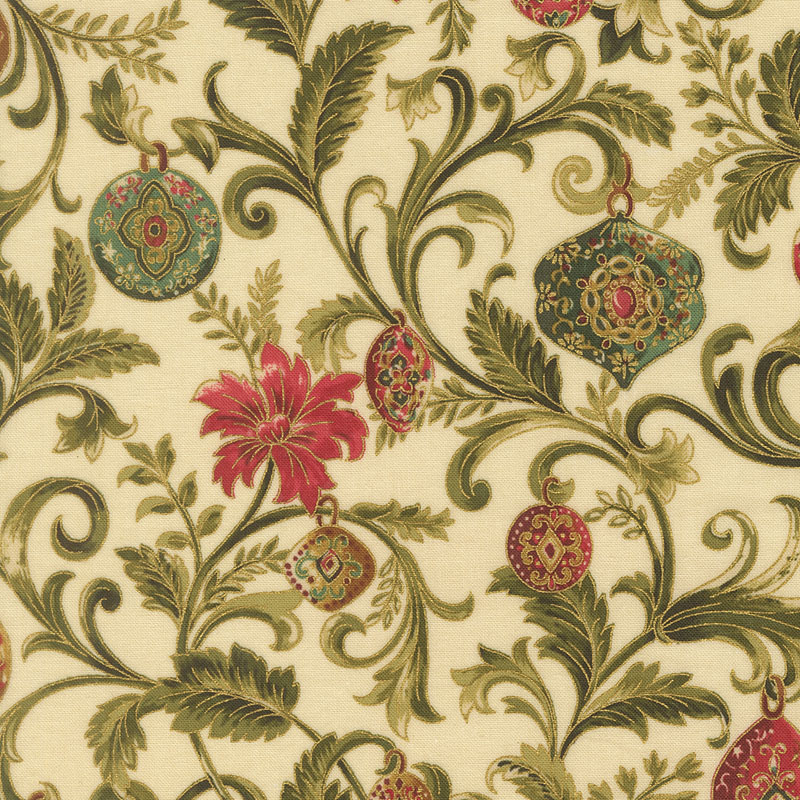Merry Manor Metallic 2025 By Moda  - Cream