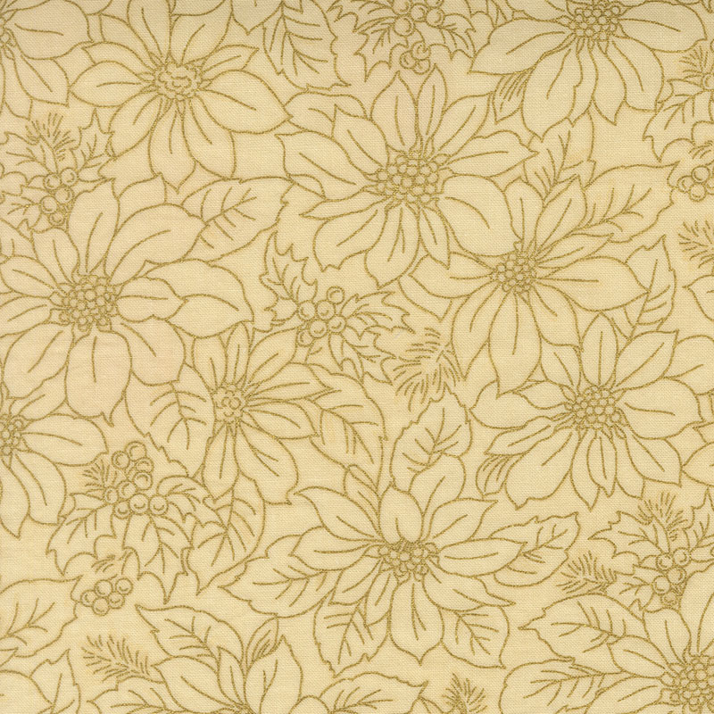 Merry Manor Metallic 2025 By Moda  - Cream