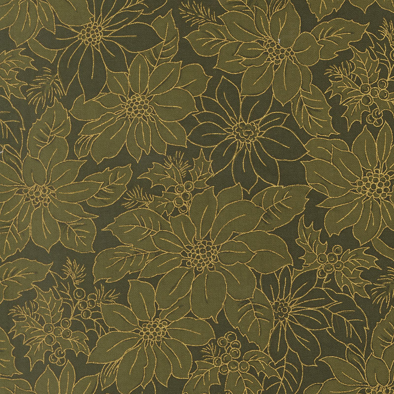 Merry Manor Metallic 2025 By Moda  - Evergreen