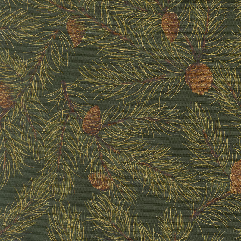 Merry Manor Metallic 2025 By Moda  - Evergreen
