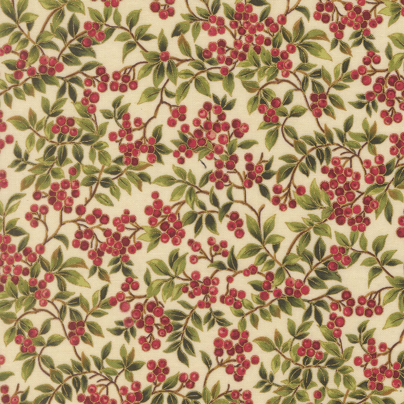 Merry Manor Metallic 2025 By Moda  - Cream