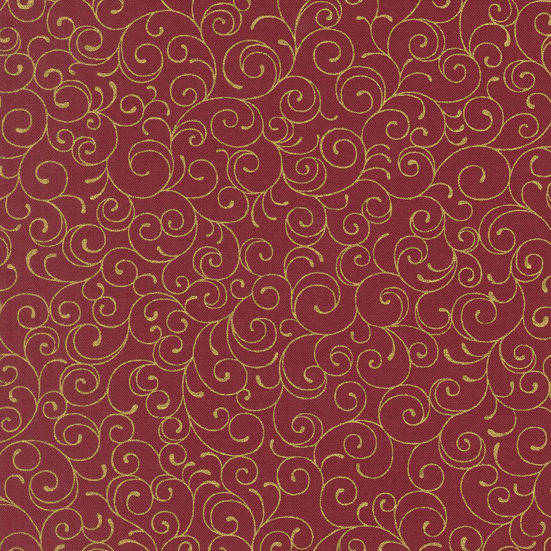 Merry Manor Metallic 2025 By Moda  - Crimson