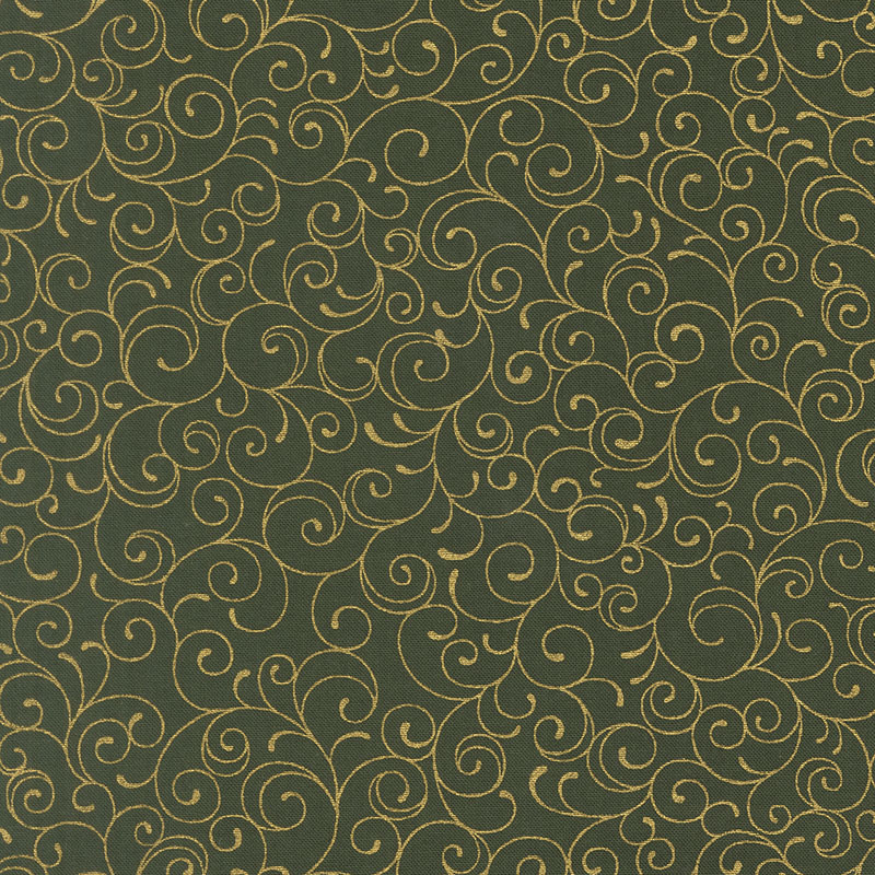 Merry Manor Metallic 2025 By Moda  - Evergreen
