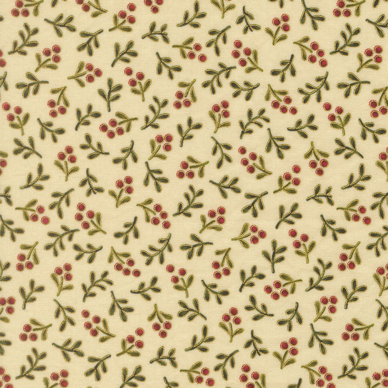 Merry Manor Metallic 2025 By Moda  - Cream
