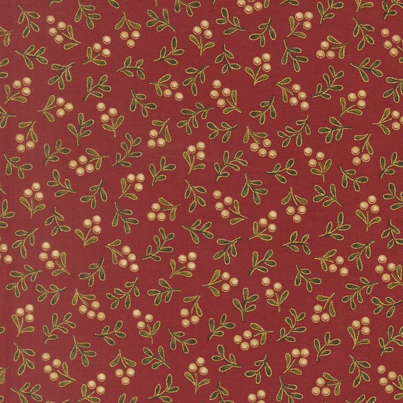 Merry Manor Metallic 2025 By Moda  - Crimson