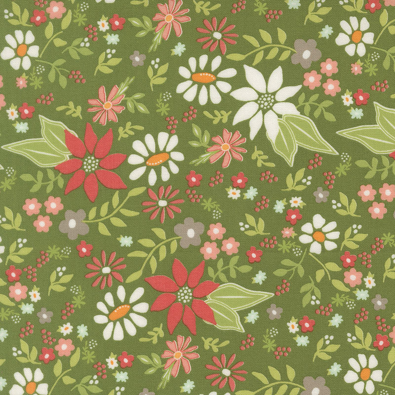 Poinsettia And Pear By Sherri & Chelsi For Moda - Evergreen