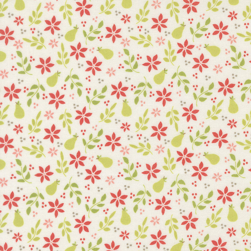 Poinsettia And Pear By Sherri & Chelsi For Moda - Cloud