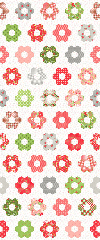 Poinsettia And Pear By Sherri & Chelsi For Moda - 24" X 60" Cheater - Cloud