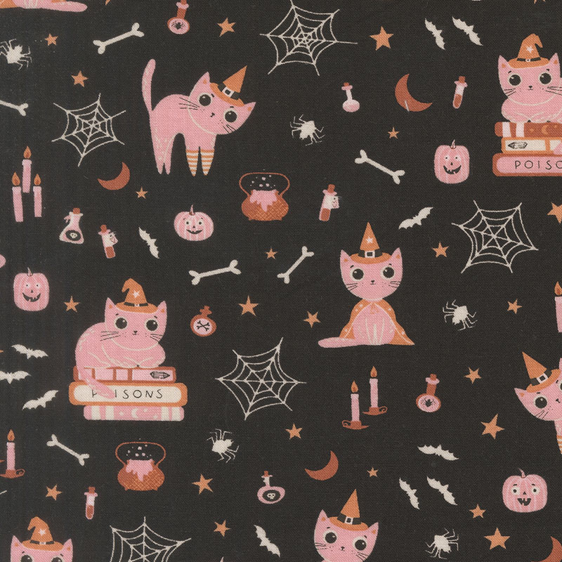 Purrs And Boos By Elena Amo For Moda - Black Cat