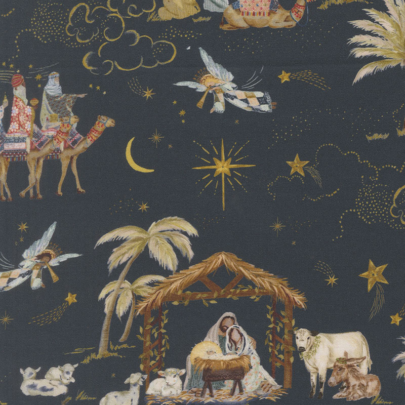 Silent Night By Watercolour Heart For Moda - Digital Print - Holy Night