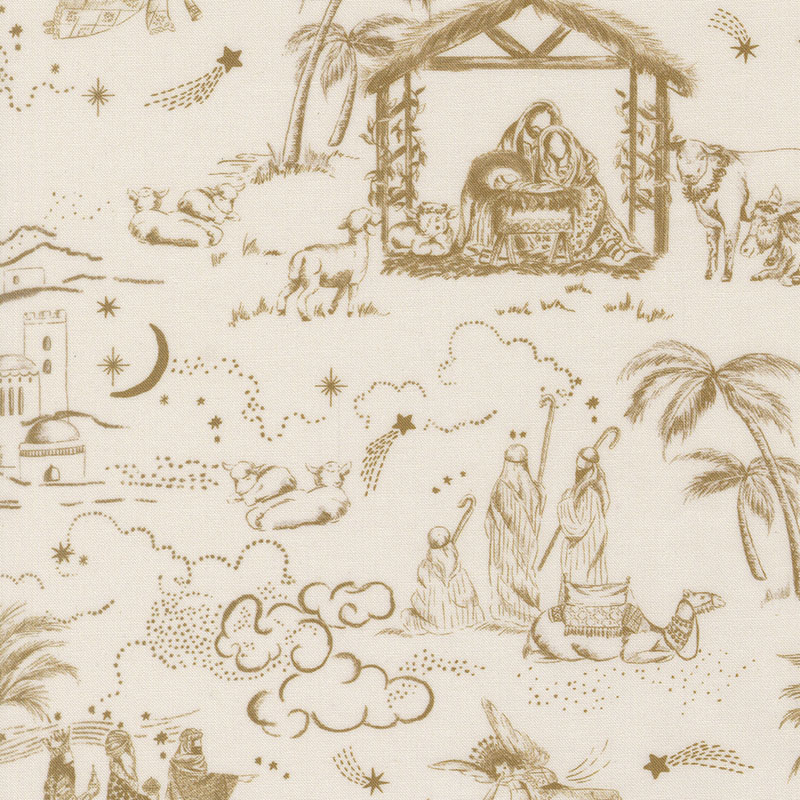 Silent Night By Watercolour Heart For Moda - Digital Print - Lamb