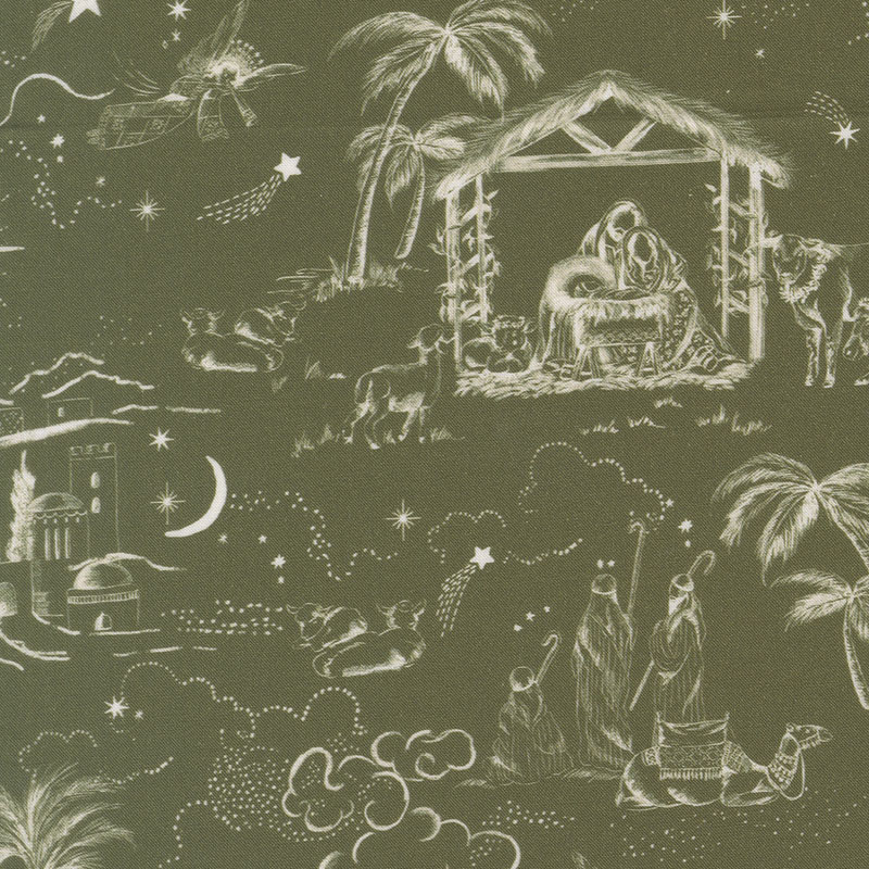 Silent Night By Watercolour Heart For Moda - Digital Print - Holly