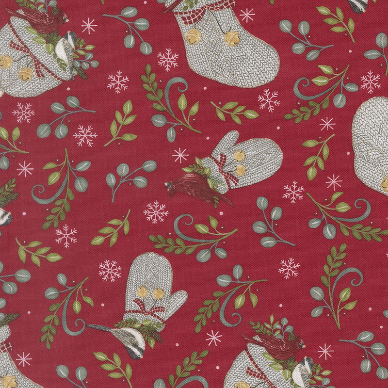 When Snow Falls By Deb Starin For Moda - Berry Red