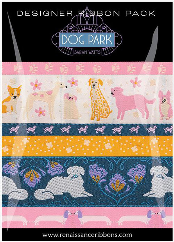 Designer Ribbon Pack Dog Park 5 Pcs 1 Yd Each By Sarah Watts