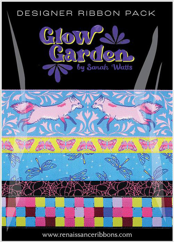 Designer Ribbon Pack Glow Garden 5 Pcs 1 Yd Each By Sarah Watts