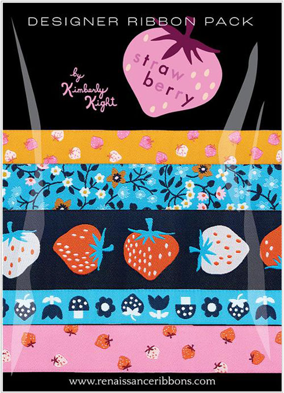 Designer Ribbon Pack Strawberry 5 Pcs 1 Yd Each By Kimberly Kight