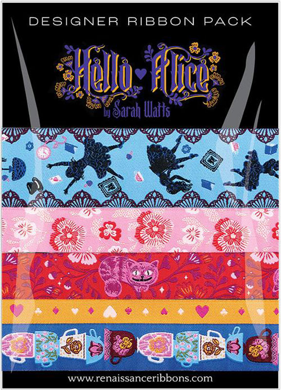 Designer Ribbon Pack Hello Alice 5 Pcs 1 Yd Each By Sarah Watts