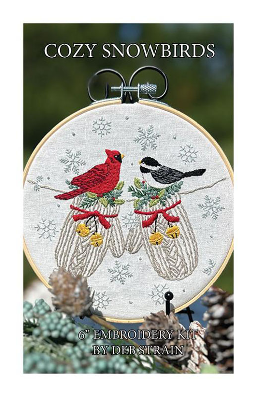 Cozy Snowbirds Embroidery Kit By Deb Strain For Moda