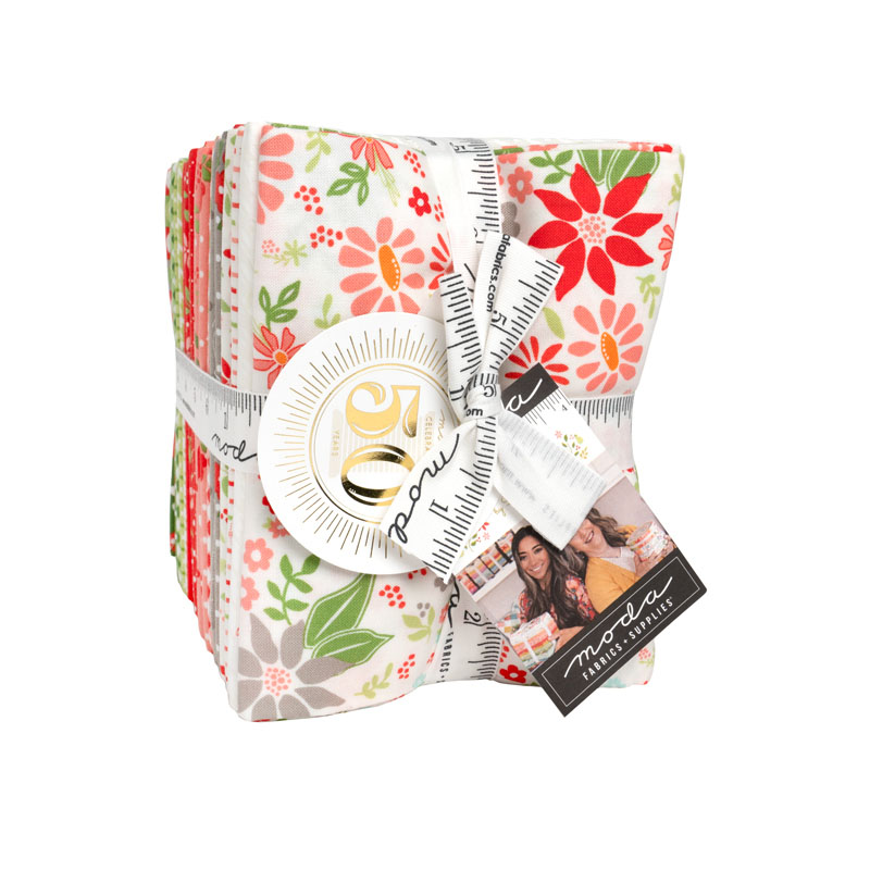 Poinsettia And Pear 1/4\'s By Moda - 34 Pcs