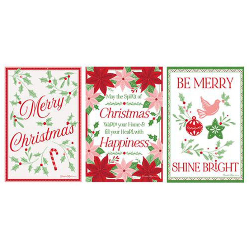 Merrily On Hiigh Tea Towels  By Sweetfire Road - Set Of 3 - Multiples Of 4