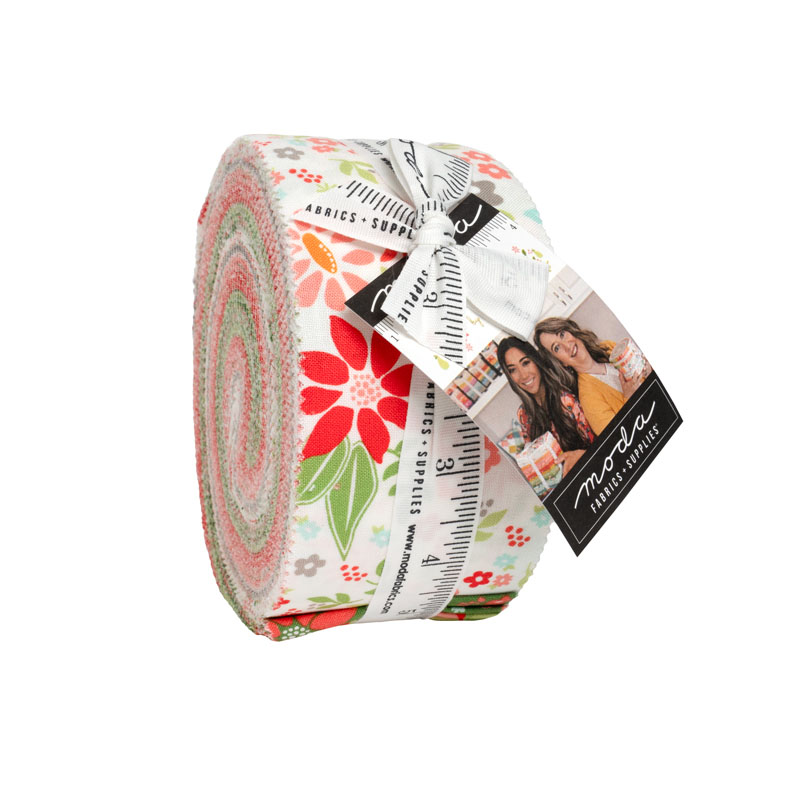 Poinsettia And Pear Jelly Rolls By Moda - Packs Of 4