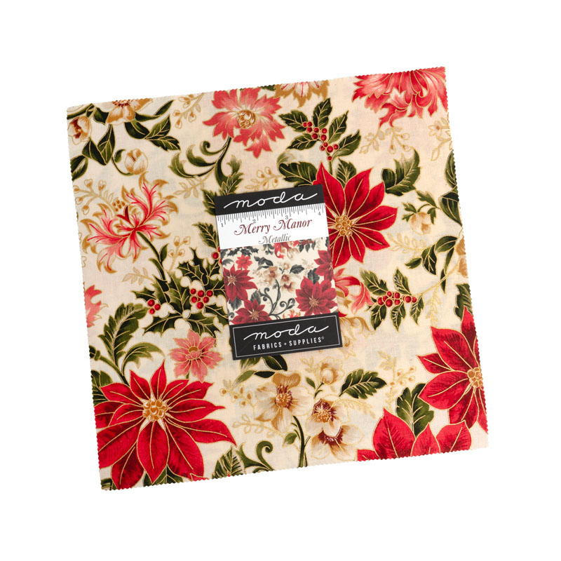 Merry Manor Metallic 2025 Layer Cakes By Moda - Packs Of 4